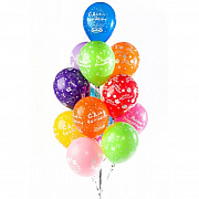 Фонтан из 15 шаров "С днём рождения"